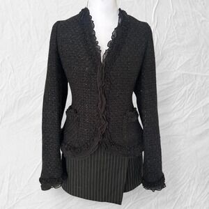 Nine West Black tweed preppy jacket